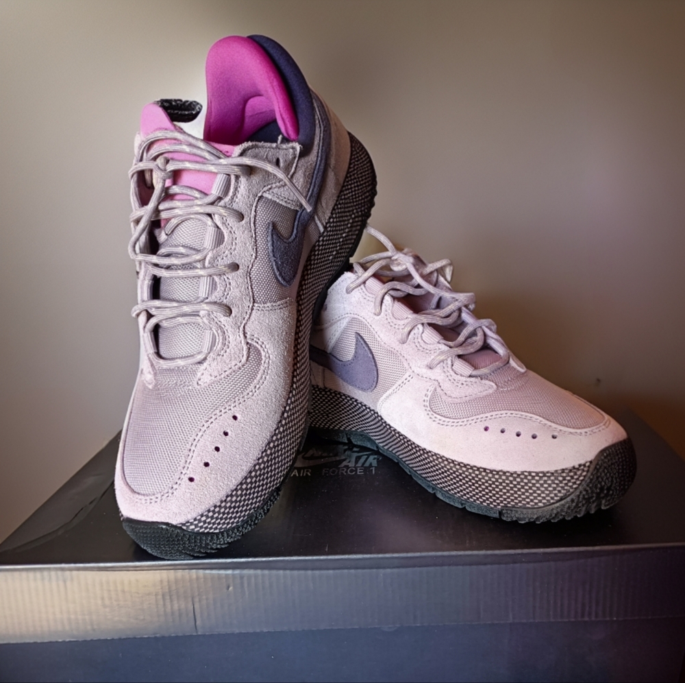 Womens Nike Air Force 1 Wild ~ Pink and Gray Chunky Sneakers